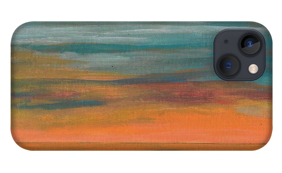 Sun iPhone 13 Case featuring the painting Sunset Overseas by Esoteric Gardens KN