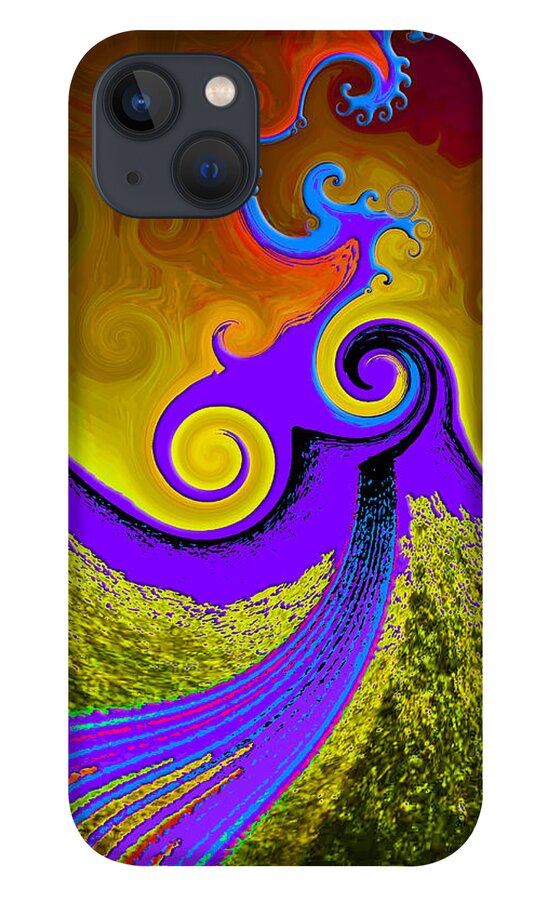 Surfing The Dragon iPhone 13 Case featuring the digital art Surfing Reality by Carl Hunter
