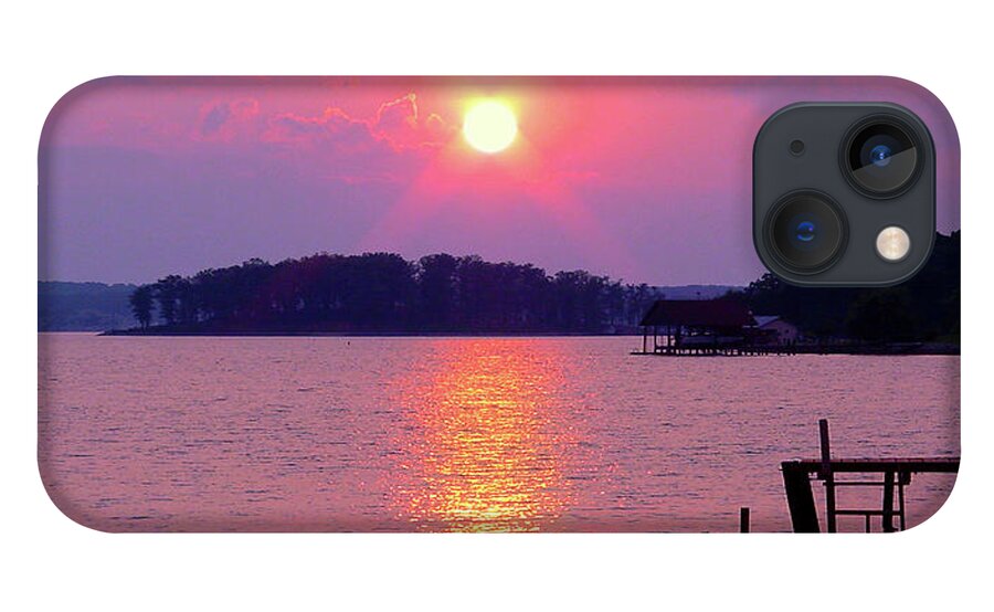 Smith Mountain Lake Sunset iPhone 13 Case featuring the photograph Surreal Smith Mountain Lake Sunset by The James Roney Collection