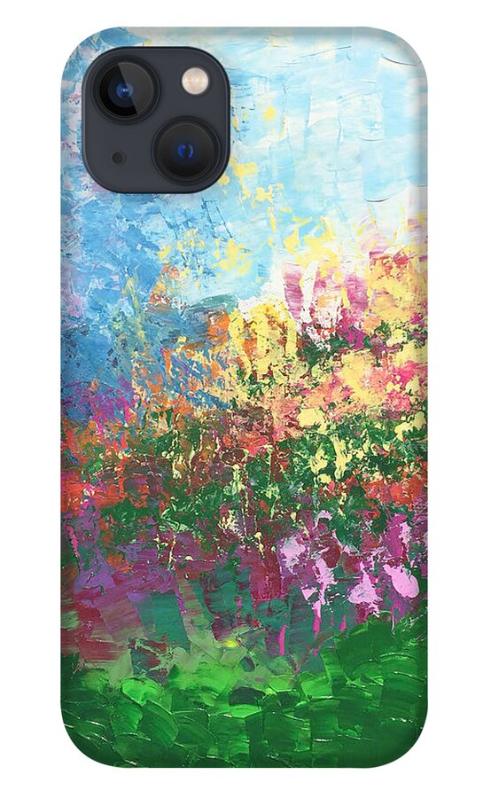Swiss iPhone 13 Case featuring the painting Swiss Meadow by Linda Bailey