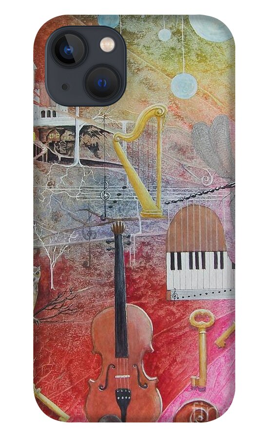 Fantasy iPhone 13 Case featuring the painting Take a note, please by Jackie Mueller-Jones