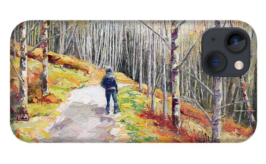 Telluride iPhone 13 Case featuring the painting Lone Hiker, 2018 by PJ Kirk