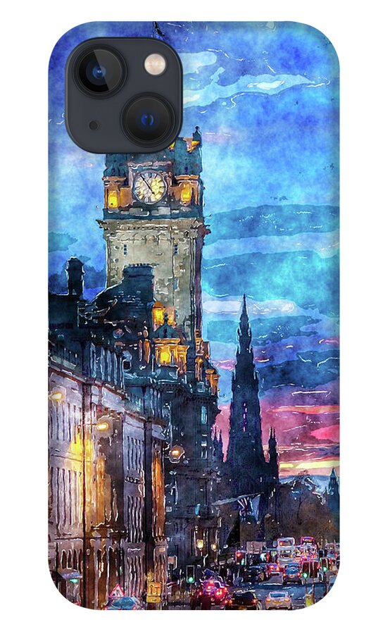 The Balmarol iPhone 13 Case featuring the digital art The Balmarol Edinburgh Scotland by SnapHappy Photos