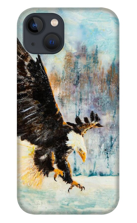 Abstract iPhone 13 Case featuring the digital art The Catch - Colorful Abstract Contemporary Acrylic Painting by Sambel Pedes