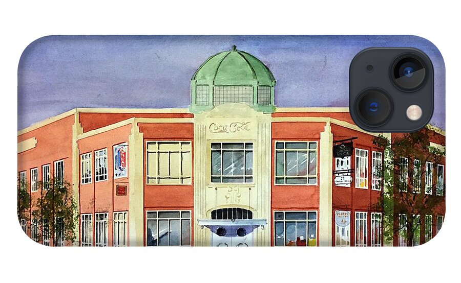 Architecture iPhone 13 Case featuring the painting the Coca Cola Bldg. by William Renzulli