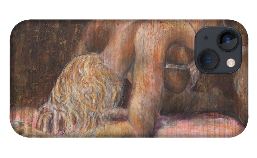 Erotic iPhone 13 Case featuring the painting The Crying Game by Nik Helbig