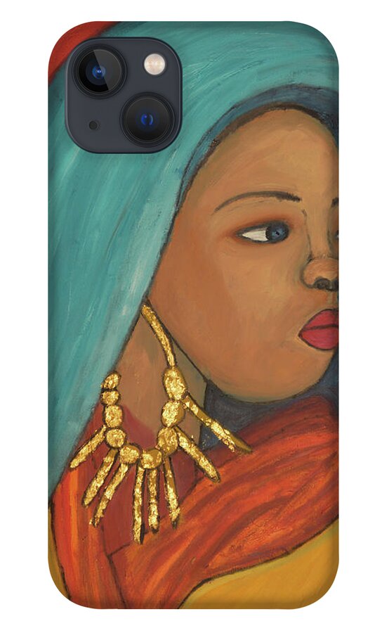 Women iPhone 13 Case featuring the painting The Earrings by Anita Hummel