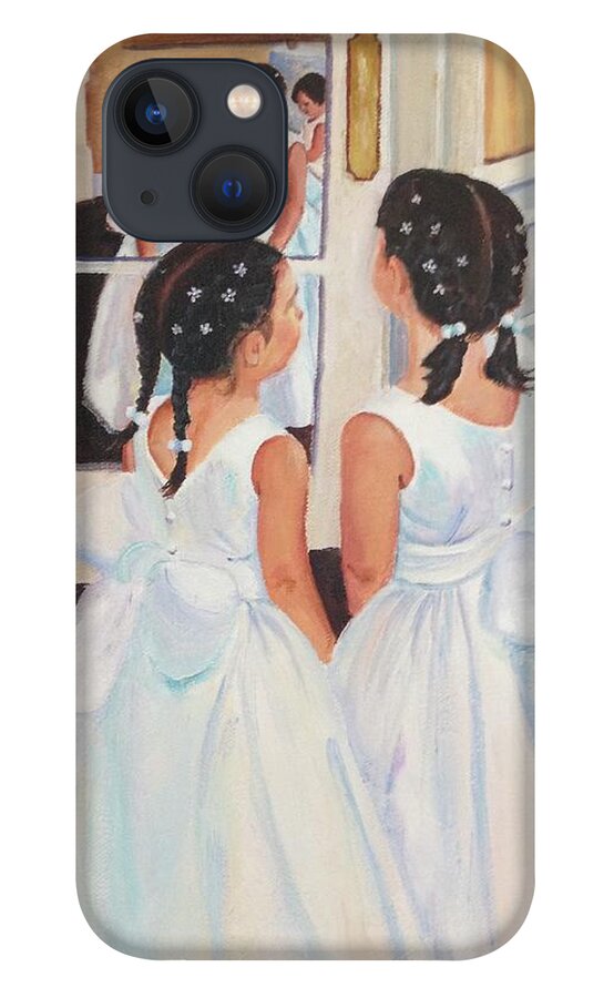 Flower Girls iPhone 13 Case featuring the painting The Flower Girls by Judy Rixom