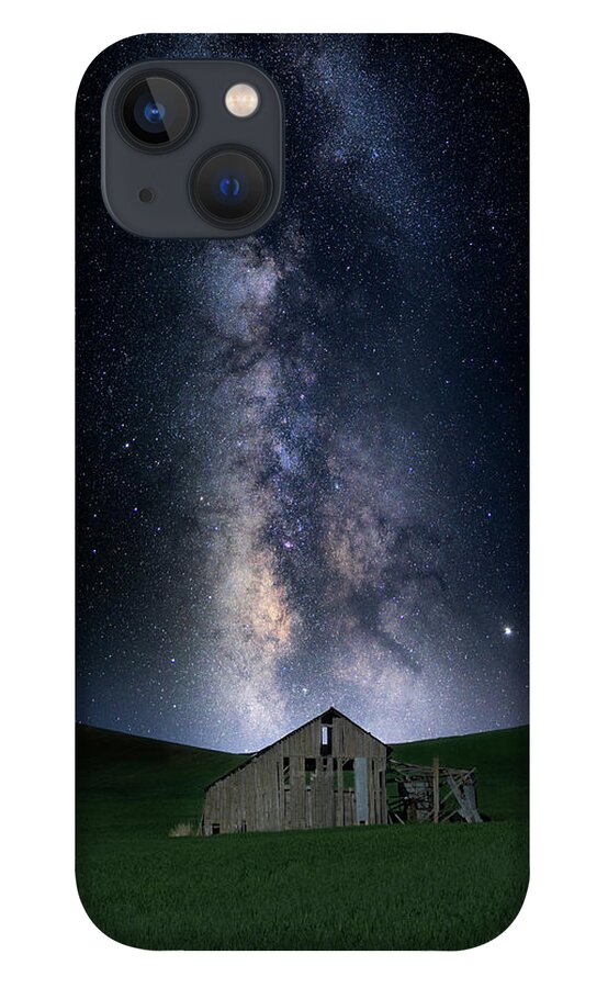 Palouse iPhone 13 Case featuring the photograph The Old Barn under the Milky Way by Kristen Wilkinson