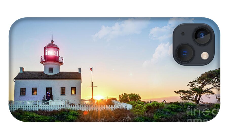 California iPhone 13 Case featuring the photograph The Old Point Loma Lighthouse at Sunset by David Levin