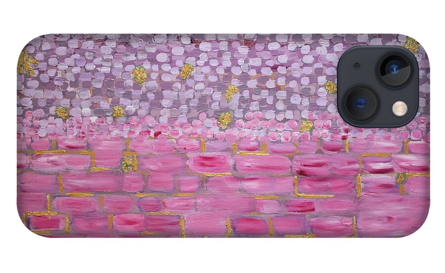  iPhone 13 Case featuring the painting The Pink Stones by Henya Gutnick