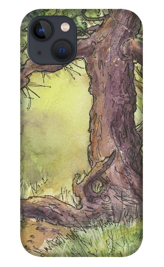 Watercolor iPhone 13 Case featuring the painting The Portal by Victoria Lisi