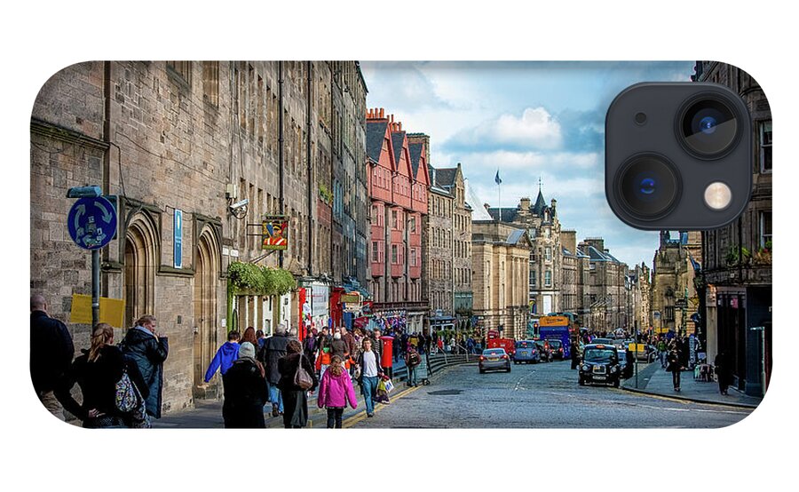 Edinburgh iPhone 13 Case featuring the digital art The Streets of Edinburgh by SnapHappy Photos