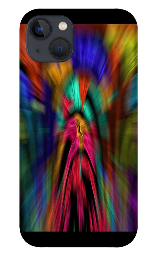 Abstract iPhone 13 Case featuring the digital art The Time Tunnel in Living Color - Abstract by Ronald Mills