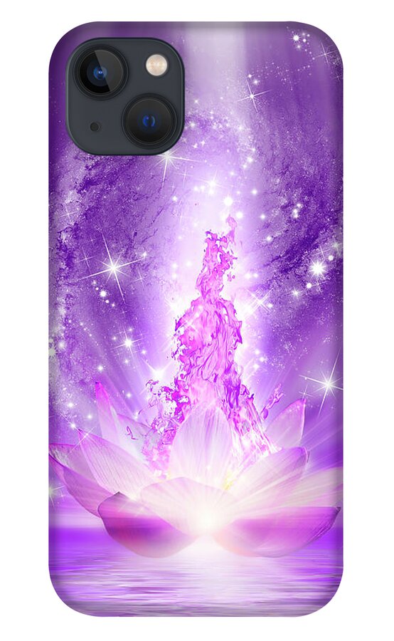 Endre iPhone 13 Case featuring the digital art The Violet Flame 2 by Endre Balogh