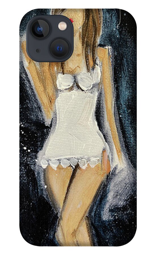 Chemise iPhone 13 Case featuring the painting The White Chemise by Roxy Rich