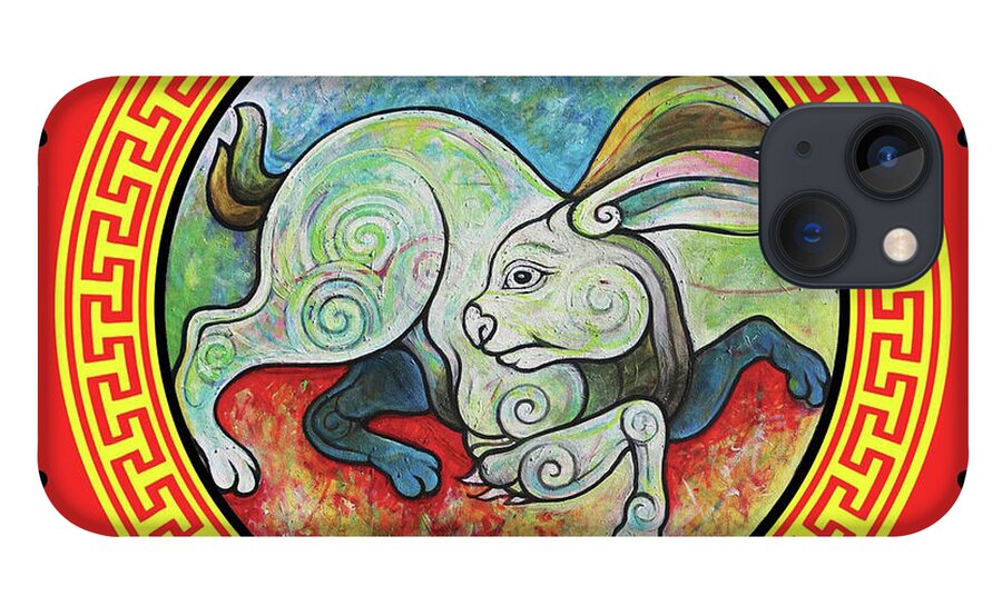 The Year Of The Rabbit iPhone 13 Case featuring the painting The Year of the Rabbit by Tom Dashnyam Otgontugs