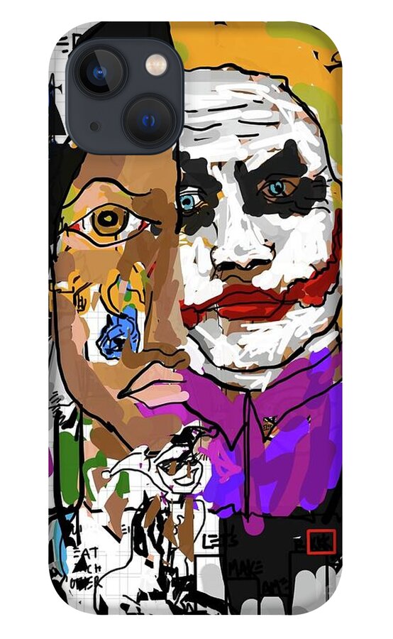  iPhone 13 Case featuring the painting Think Critically by Oriel Ceballos