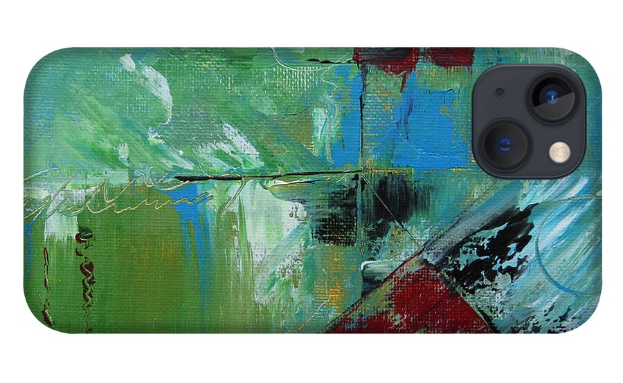 Abstract iPhone 13 Case featuring the painting Thoughts On The Matter by Raymond Fernandez