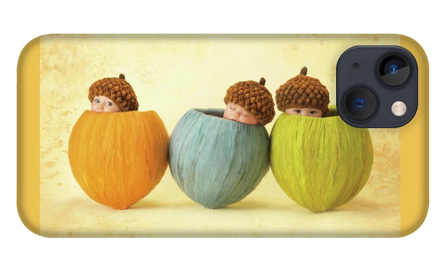 Acorns iPhone 13 Case featuring the photograph Three Little Acorns by Anne Geddes