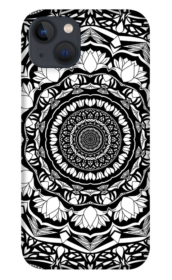 Time iPhone 13 Case featuring the digital art Time Before the Present Mandala by Angie Tirado