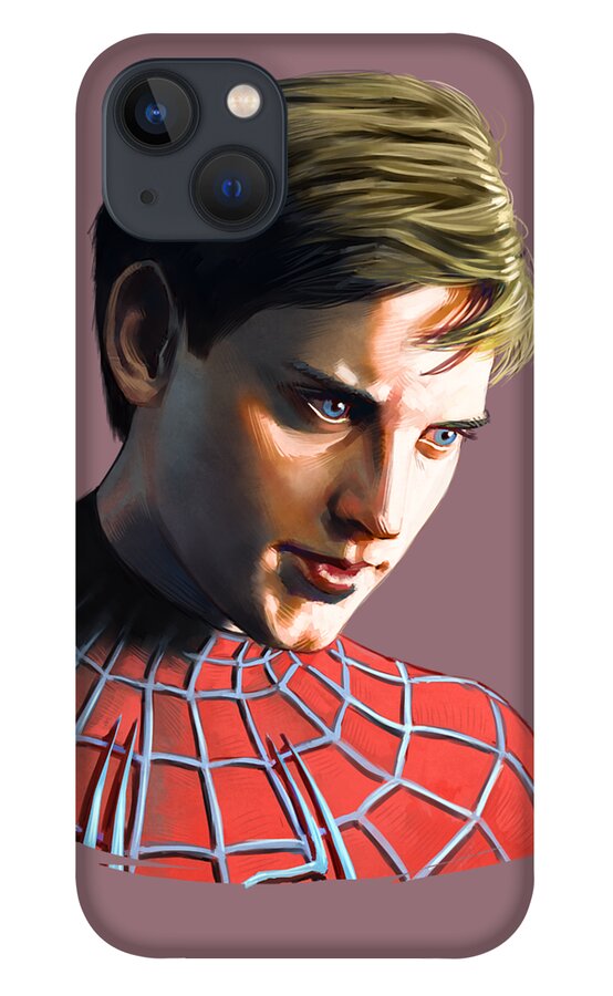 Tobey Maguire iPhone 13 Case featuring the painting Tobey Maguire by Darko Babovic