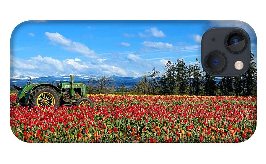 Tractor iPhone 13 Case featuring the photograph Tractor Outstanding In It's Field by Brian Eberly