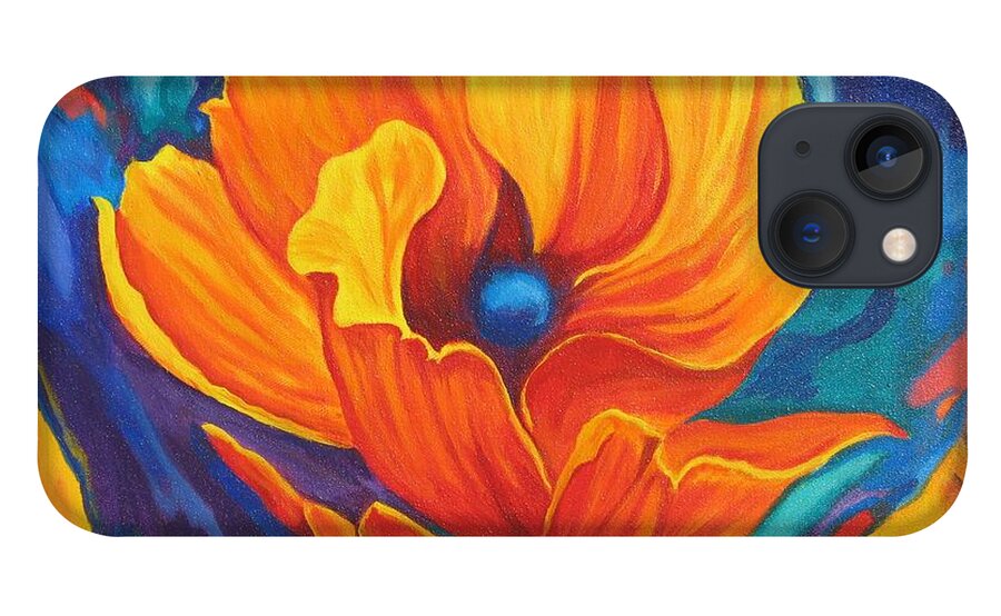 Poppy iPhone 13 Case featuring the painting Transcend by Sidra Myers