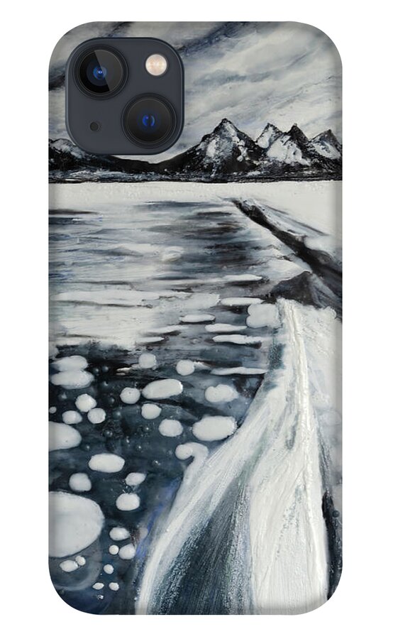 Seascape iPhone 13 Case featuring the painting Trapped by Anita Thomas