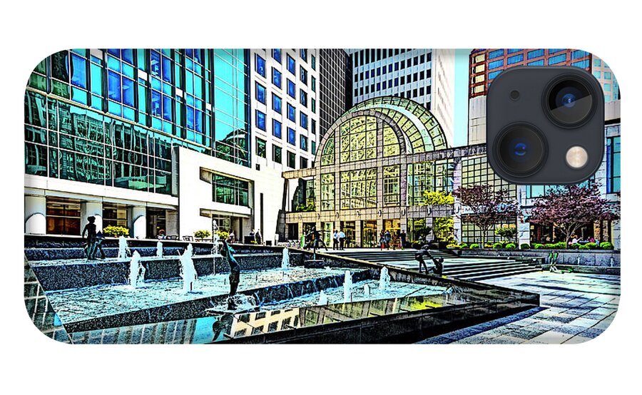 Architectural-photographer-charlotte iPhone 13 Case featuring the digital art Tryon Street - Uptown Charlotte by SnapHappy Photos
