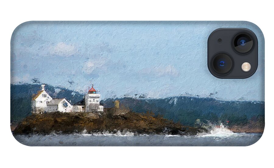 Lighthouse iPhone 13 Case featuring the digital art Tvistein lighthouse by Geir Rosset