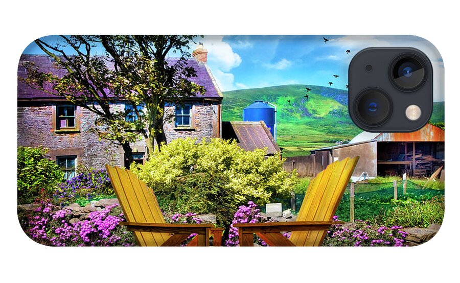 Barns iPhone 13 Case featuring the photograph Two Chairs in an Irish Garden by Debra and Dave Vanderlaan