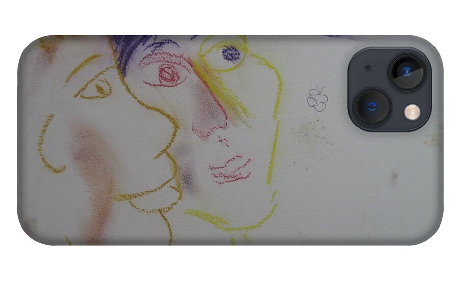 iPhone 13 Case featuring the drawing Two Faces by AJ Brown