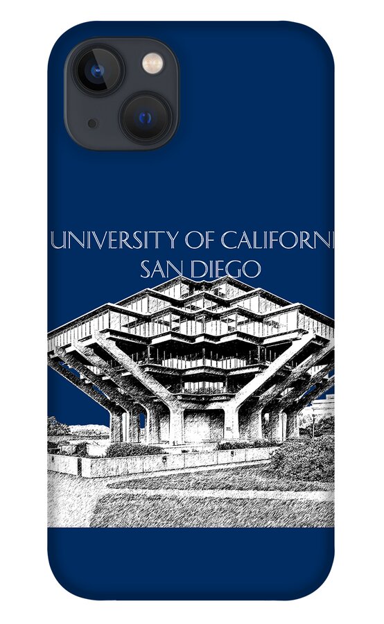 University Of California San Diego iPhone 13 Case featuring the digital art UC San Diego Navy Blue by DB Artist