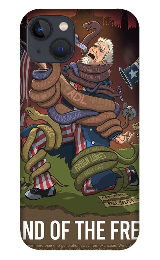 Unclesam iPhone 13 Case featuring the digital art Uncle Sam Land of the Free by Emerson
