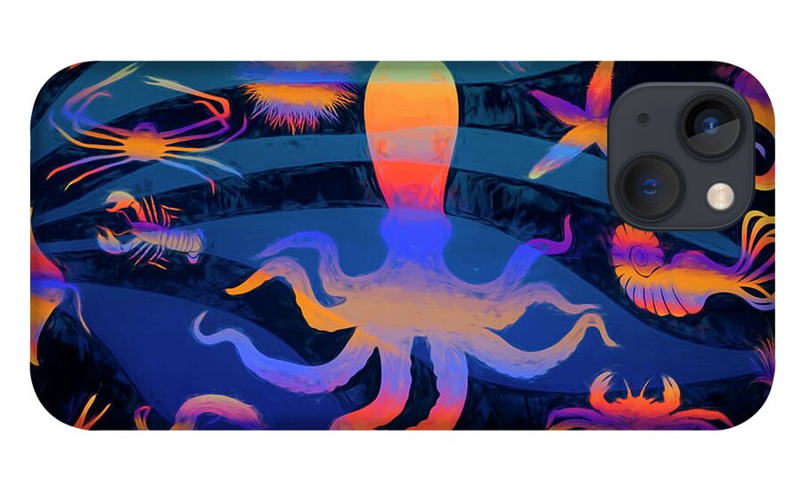 Starfish iPhone 13 Case featuring the digital art Under the Sea Artwork by Debra and Dave Vanderlaan
