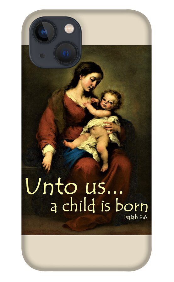 Christmas iPhone 13 Case featuring the digital art Unto Us A Child Is Born by Bill Ressl