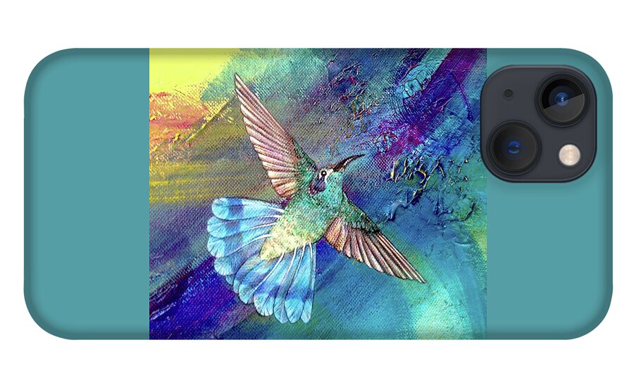 Hummingbird iPhone 13 Case featuring the painting Upward Flight by Pamela Kirkham