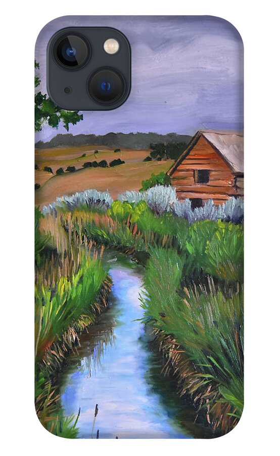 Utah iPhone 13 Case featuring the painting Utah Cabin by Alice Leggett