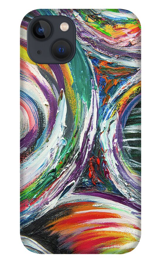 Abstract Art iPhone 13 Case featuring the painting Vid-19 Quintescent by Doug LaRue