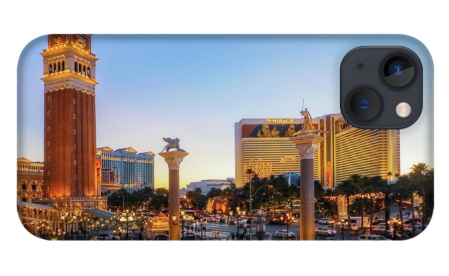 The Venetian iPhone 13 Case featuring the photograph Venetian hotel plaza, Las Vegas by Tatiana Travelways
