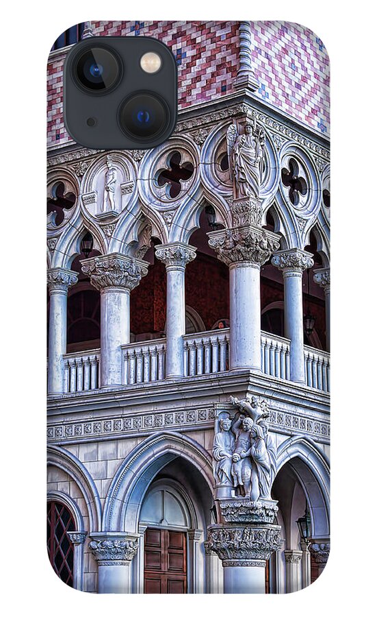 Venetian Palazzo iPhone 13 Case featuring the photograph Venetian Palazzo architectural detail, Las Vegas by Tatiana Travelways