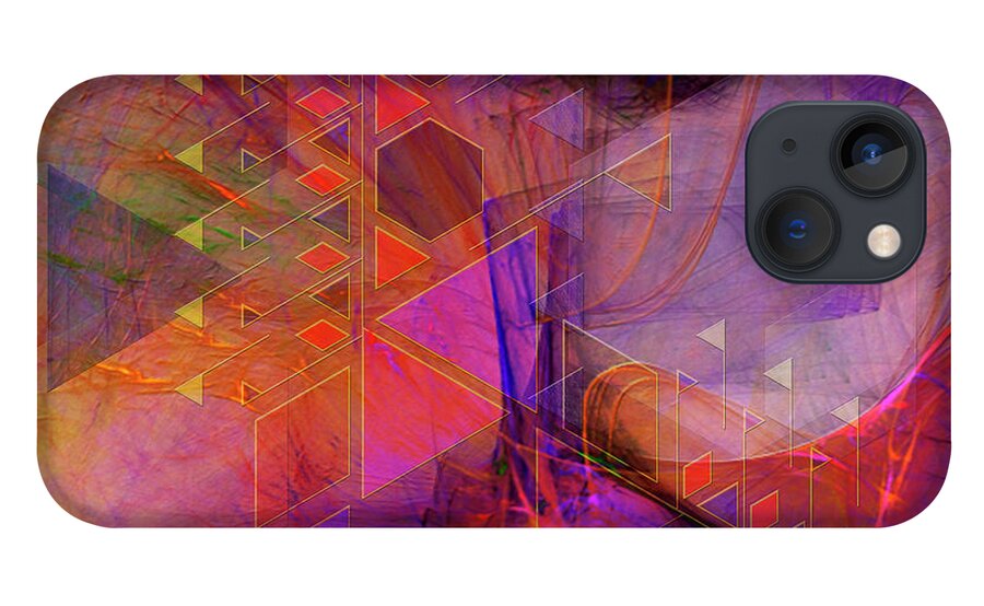 Frank Lloyd Wright iPhone 13 Case featuring the digital art Vibrant Echoes - Square Version by Studio B Prints