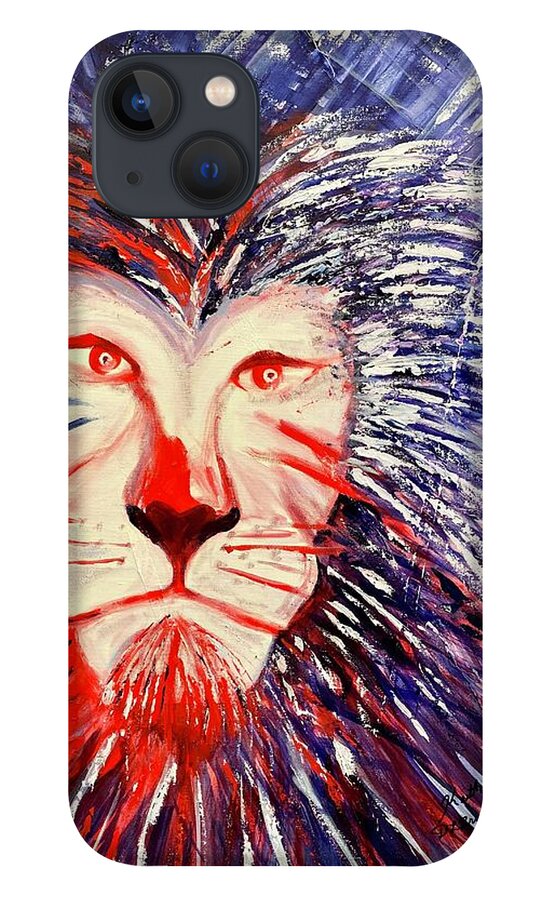 Lion Of Judah iPhone 13 Case featuring the painting Victorious in Battle by Deb Brown Maher
