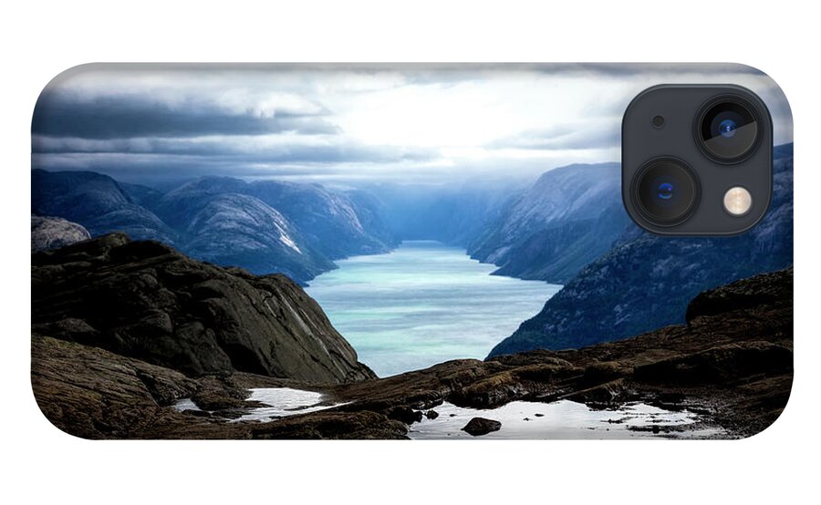 Norway iPhone 13 Case featuring the photograph View from the Top of Preikestolen The Pulpit Rock by Debra and Dave Vanderlaan