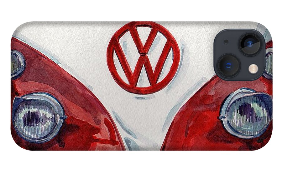 Car iPhone 13 Case featuring the painting Volkswagen by George Cret