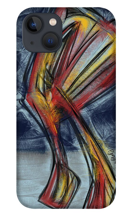 Abstract iPhone 13 Case featuring the digital art Walker by Ljev Rjadcenko