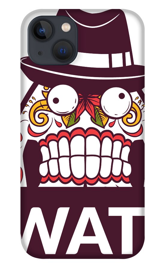 Halloween iPhone 13 Case featuring the digital art Wat Sugar Skull by Jacob Zelazny