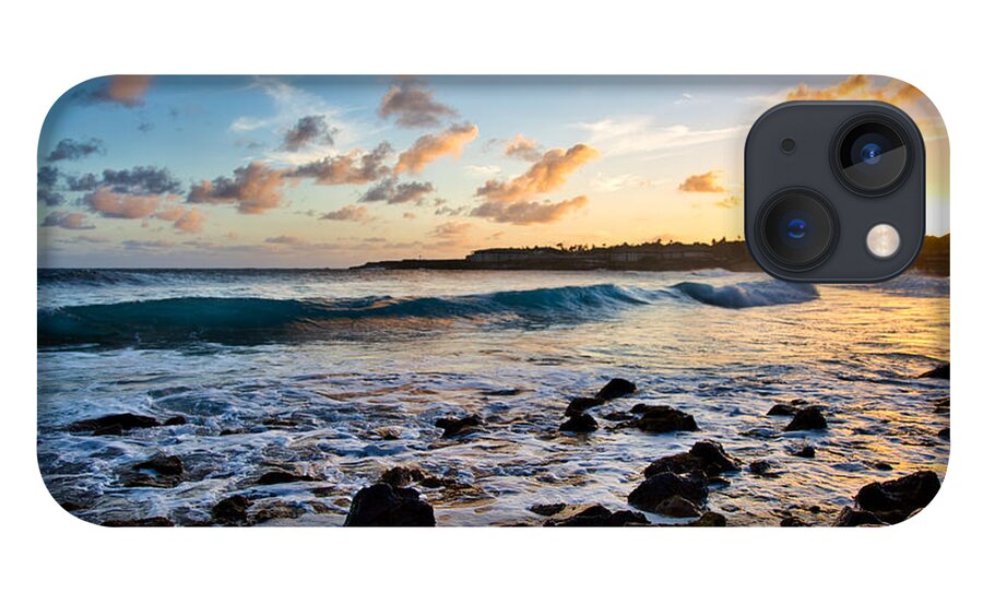 Poipu iPhone 13 Case featuring the photograph Wave Sunset Reflection by Bradley Morris