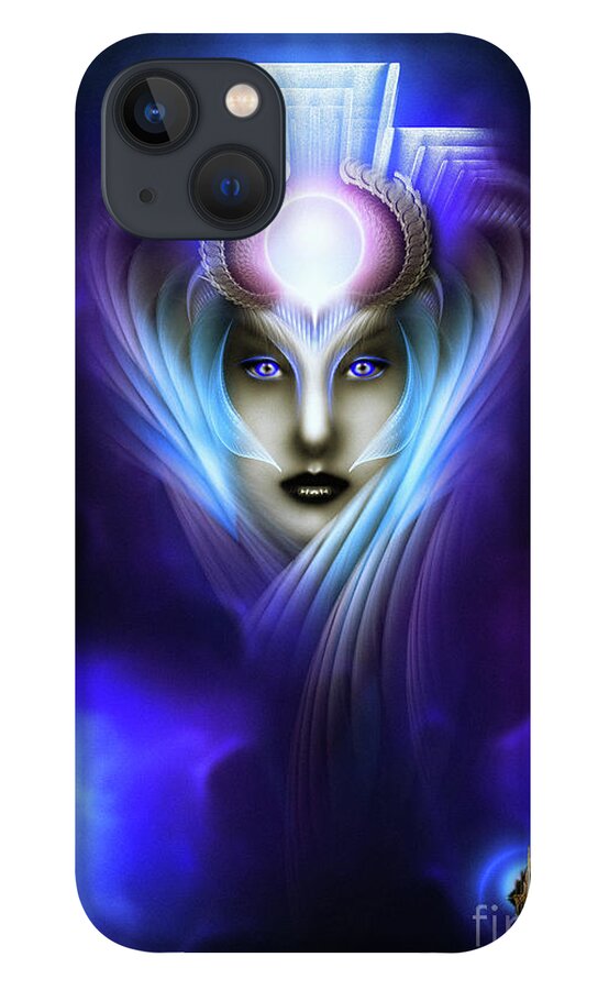 Portrait iPhone 13 Case featuring the digital art What Dreams Are Made Of Ethereal Clouds Fractal Art by Rolando Burbon
